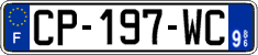 French license plate, SIV (ordinary)