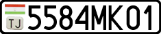License plate of Tajikistan, Private owners (2009)