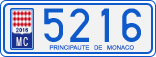 License plate of Monaco, Cars