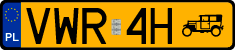 License plates of Poland, Oldtimers