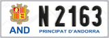 License plate of Andorra, Cars (A 1234)