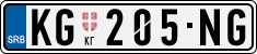 License plate of Serbia, Cars