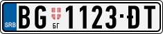 License plate of Serbia, Cars