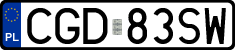 License plates of Poland, Regular car plates