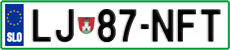 License plate of Slovenia, Cars