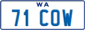 Western Australia, Vanity Plates