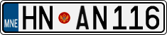 License plate of Montenegro, Cars
