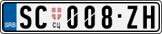 License plate of Serbia, Cars