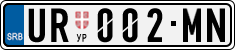 License plate of Serbia, Cars