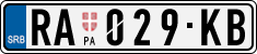 License plate of Serbia, Cars