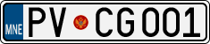 License plate of Montenegro, Cars