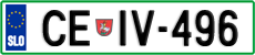 License plate of Slovenia, Cars
