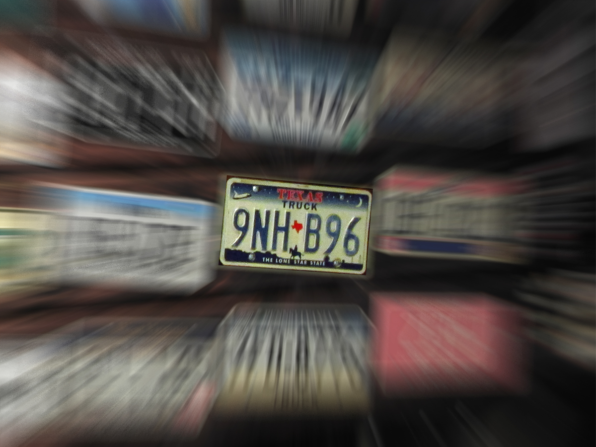 9NH-B96, License plate without vehicle 
