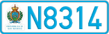 License plate of San Marino, Cars (A1234)