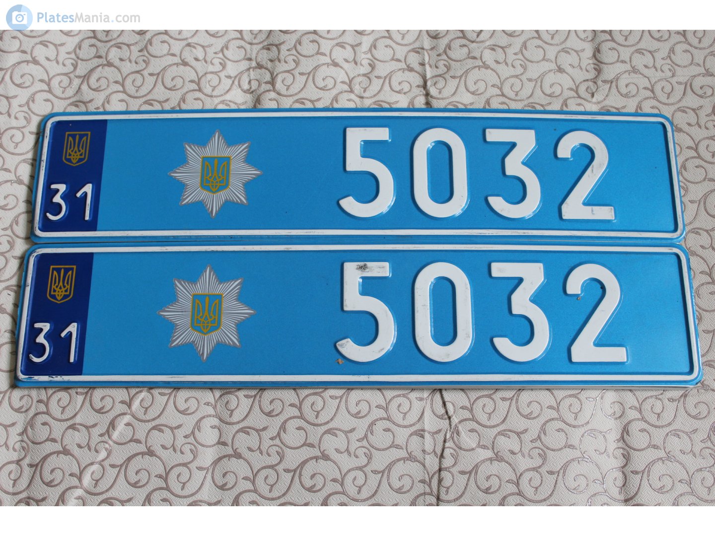 31 5032, License plate without vehicle 