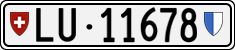 License plate of Switzerland, Cars