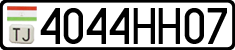 License plate of Tajikistan, Private owners (2009)