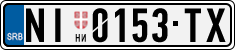 License plate of Serbia, Cars