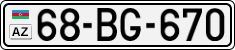 License plate of Azerbaijan, Cars