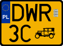 License plates of Poland, Oldtimers
