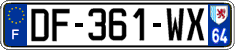 French license plate, SIV (ordinary)