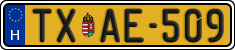 license plates of Hungary, Taxi (2022)