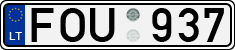 License plate of Lithuania, Cars
