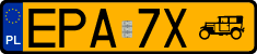 License plates of Poland, Oldtimers