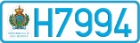 License plate of San Marino, Cars (A1234)