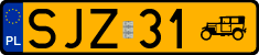 License plates of Poland, Oldtimers