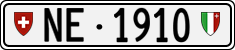 License plate of Switzerland, Cars
