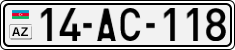 License plate of Azerbaijan, Cars