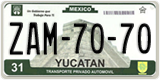 Yucatán, Cars (AAA-00-00)