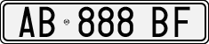 License plate of Italy, Cars (1994 year series)