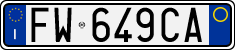 License plate of Italy, Cars (1994 year series)