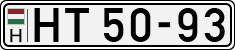 license plates of Hungary, Army (1990)