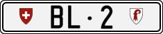 License plate of Switzerland, Cars