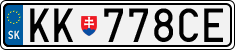 License plate of Slovakia, Cars