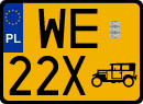 License plates of Poland, Oldtimers