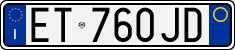 License plate of Italy, Cars (1994 year series)
