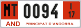License plate of Andorra, Provisional (1234)