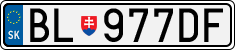 License plate of Slovakia, Cars