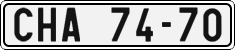 License plate of the Czech Republic, Cars (1960)