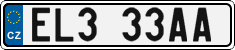 License plate of the Czech Republic, Electric vehicles