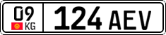 License plate of Kyrgyzstan, Private owners (2016)