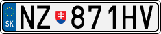 License plate of Slovakia, Cars
