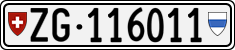 License plate of Switzerland, Cars