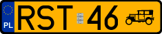 License plates of Poland, Oldtimers