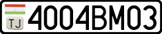 License plate of Tajikistan, Private owners (2009)