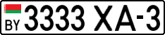 License plate Belarus, Cars (2004)